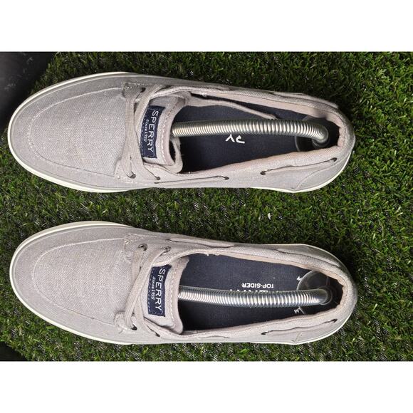 Sperry Womens Pier Boat Sparkle Canvas Slip On Sneakers Casual - Grey - Size 6.5 - Picture 7 of 9